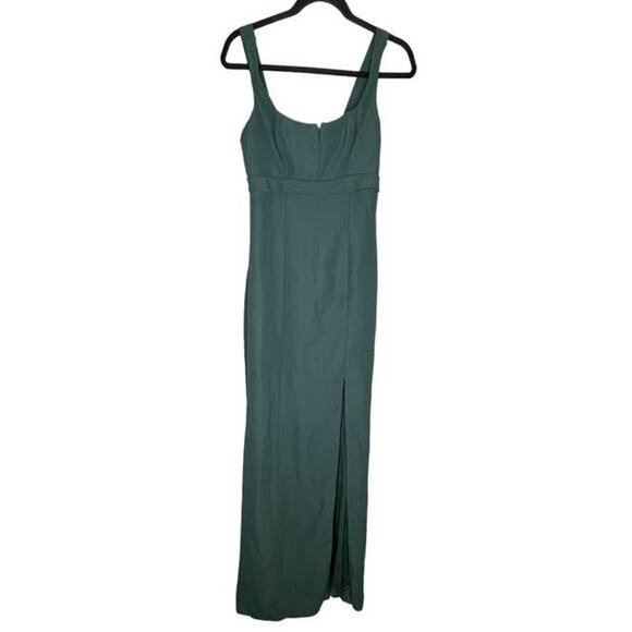 After Six Crepe V-Notch Bodice Floor Length Dress - Size 0 R - Picture 1 of 5